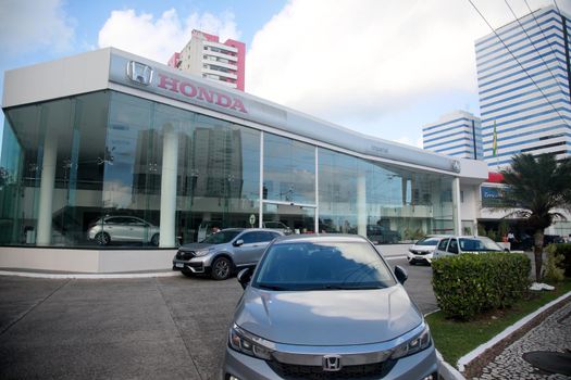 salvador, bahia, brazil - july 19, 2022: facade of a Honda manufacturer dealership in the city of Salvador.