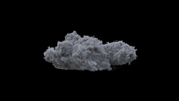 3d render thundercloud on a black background 4k