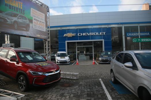 salvador, bahia, brazil - july 19, 2022: facade of a Chevrolet manufacturer dealership in the city of Salvador.