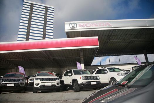 salvador, bahia, brazil - july 19, 2022: facade of a Honda manufacturer dealership in the city of Salvador.