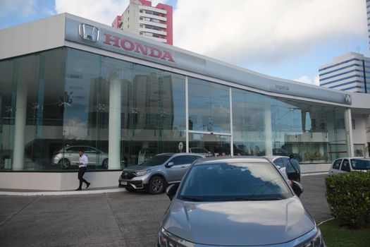 salvador, bahia, brazil - july 19, 2022: facade of a Honda manufacturer dealership in the city of Salvador.