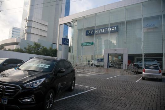 salvador, bahia, brazil - july 19, 2022: facade of a Hyundai dealership in the city of Salvador.