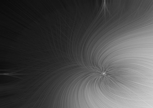 Texture, background for further work. Illustration in shades of gray, fantastic vortex of rays