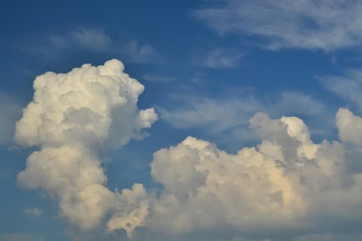 Blue sky with clouds Blue background Nature