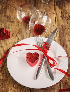 Romantic dinner for the beloved. Selective focus.