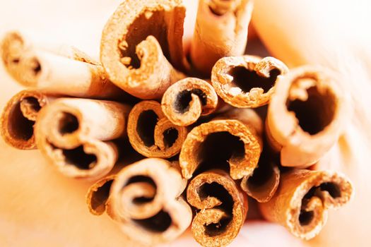 Cinnamon and anise isolated on white background.selectiv focus.food