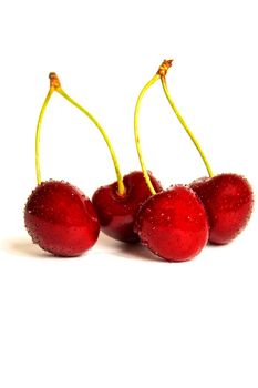 Cherries isolate on a white background.Selective focus. Nature