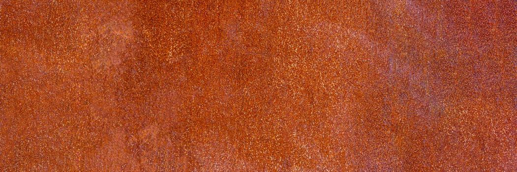 Panoramic grunge rusted metal texture, rust and oxidized metal background, large size