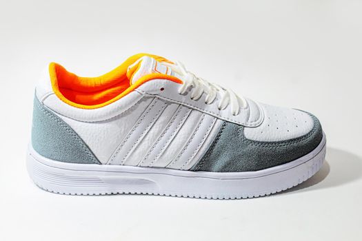 sneakers on white background. selective focus.sports