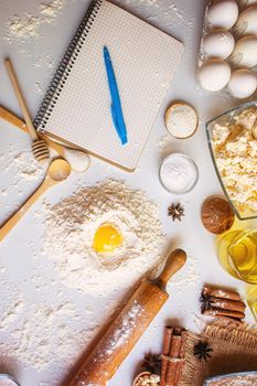 preparation for baking. Culinary concept. top view. selective focus food