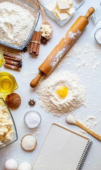 preparation for baking. Culinary concept. top view. selective focus food