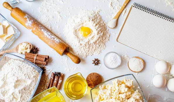 preparation for baking. Culinary concept. top view. selective focus food