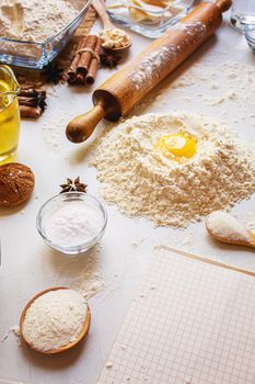 preparation for baking. Culinary concept. top view. selective focus food