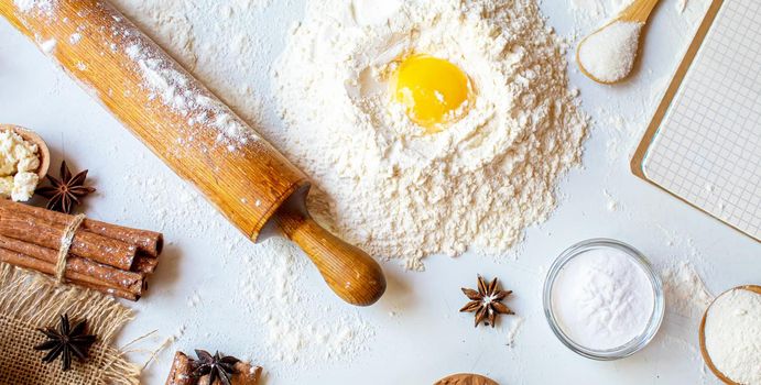 preparation for baking. Culinary concept. top view. selective focus food