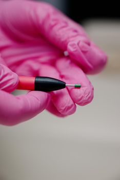 Electroepilation needle close-up. Hardware permanent removal of unwanted hair in the salon.