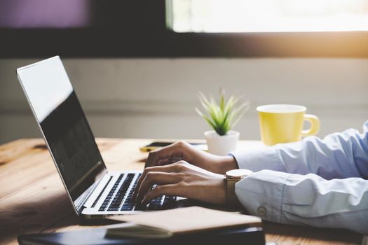 freelance concept,female using computers to design work as ordered by customers