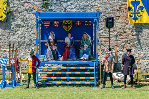 Holic, Slovakia - June 18, 2022 WYWAR CASTLE FEST, demonstrations of knightly fights