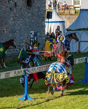 WYWAR CASTLE FEST, demonstrations of knightly fights Two engravers clashed in a duel on a spear