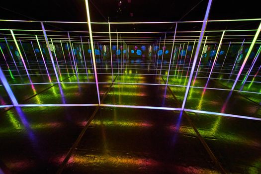 Image of Hallway of mirrors and lights at Otherworld in Columbus, Ohio