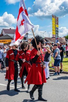 Straznice, Czech Republic - June 25, 2022 International Folklore Festival. Georgian folklore ensemble at the festival