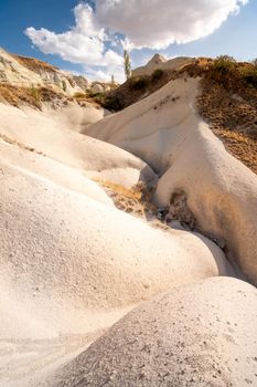 Unusual mountainous formations in Cappadocia, Turkey