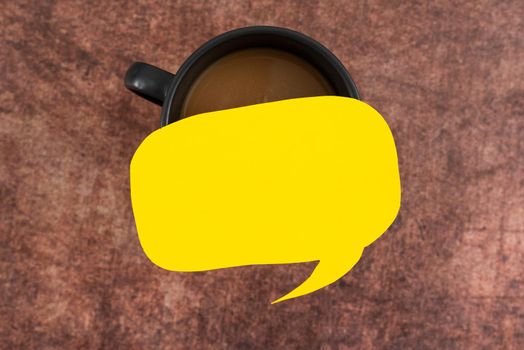 Thought Bubble On Cup Of Coffee Displaying Advertising And Promotion.