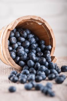 fresh organic blueberry rustic style. High quality photo