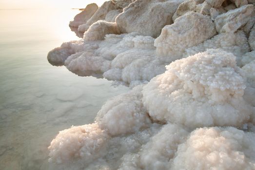 Beautiful rocks of salt at Dead Sea in Israel