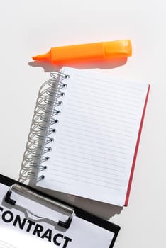 Important Announcements Written On Notebook With Marker And Clipboard.