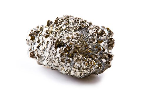 mineral pyrite stone isolated on white background