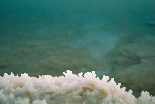 Beautiful rocks of salt at Dead Sea in Israel