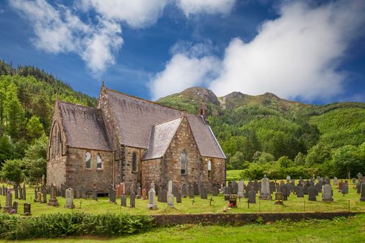 St Johns Church in Ballachulish, Scotland,UK. The Scottish Episcotal church was built in 1842.