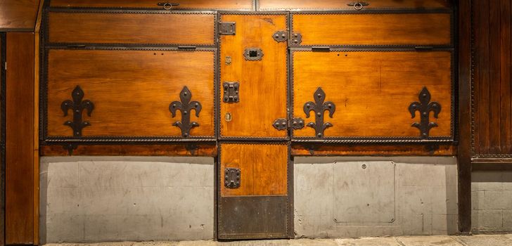 Vintage old door - concept for security, safety, secret, privacy, protection