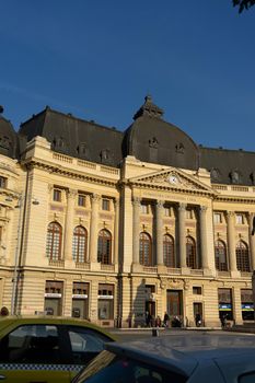 The National Library located on Calea Victoriei in Bucharest, Romania, 2022