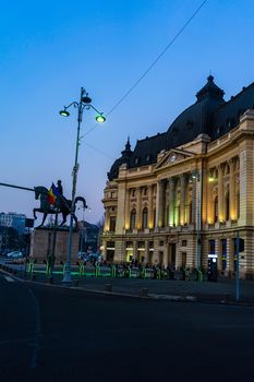 The National Library located on Calea Victoriei in Bucharest, Romania, 2022