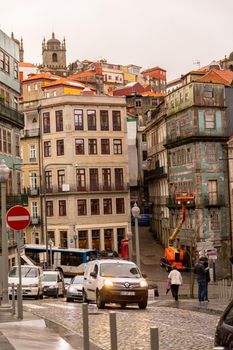 Porto, Portugal : 12 April 2016 : Old town of Porto and river Douro at sunset, Portugal.