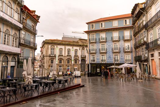 Porto, Portugal : 12 April 2016 : Old town of Porto and river Douro at sunset, Portugal.