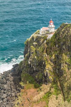 Lighthouse Ponta do Arnel in Sao Miguel island Azores