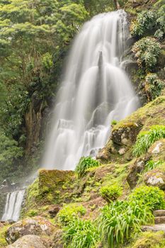 Ribeira dos Caldeiroes, system of waterfalls on Azores