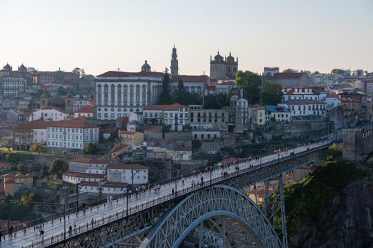 Porto, Portugal . 2021 05 May . Cityscape of Porto over the Douro Luis II river in Porto, Portugal in Summer 2022.