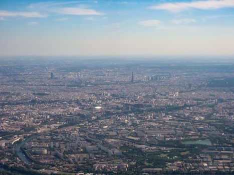 Aerial view of the city of Paris, France