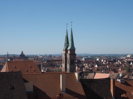 Aerial view of the city of Nuernberg, Germany