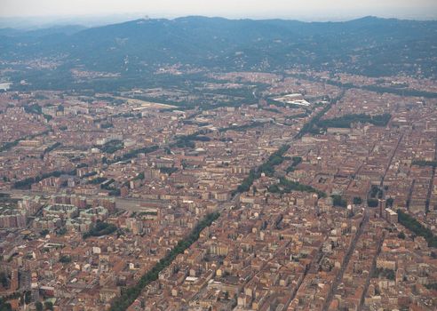 Aerial view of the city of Turin, Italy