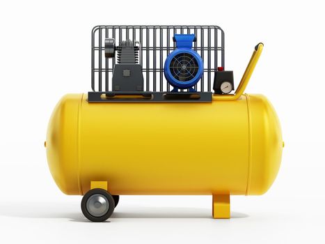 Air compressor isolated on white background. 3D illustration.