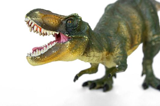 Tyrannosaurus dinosaurs toy isolated on white background with clipping path. High quality photo