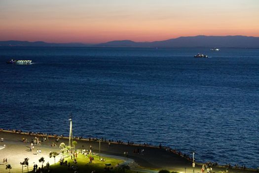 Sunset at Izmir alsancak kordon Turkey