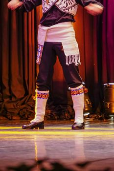 Turkish dancers blacksea dance performance with ethnic garments