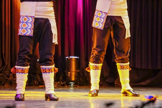 Turkish dancers blacksea dance performance with ethnic garments