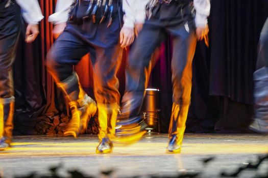 Turkish dancers blacksea dance performance with ethnic garments