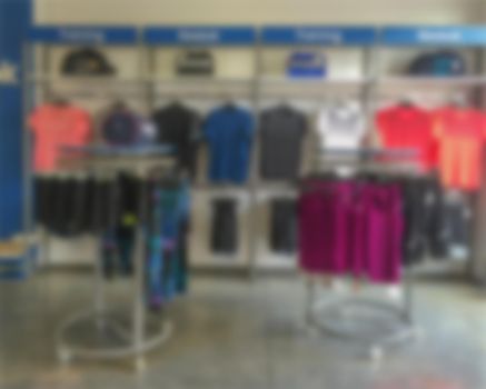 De focused/Blurred image of a clothing store